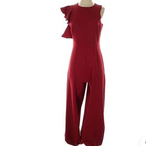 Julia Jordan NWT size 12 Elegant Red Sleeveless Jumpsuit formal ruffle